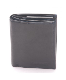 Portefeuille - cuir noir avec fil bleu - Arthur&Aston
